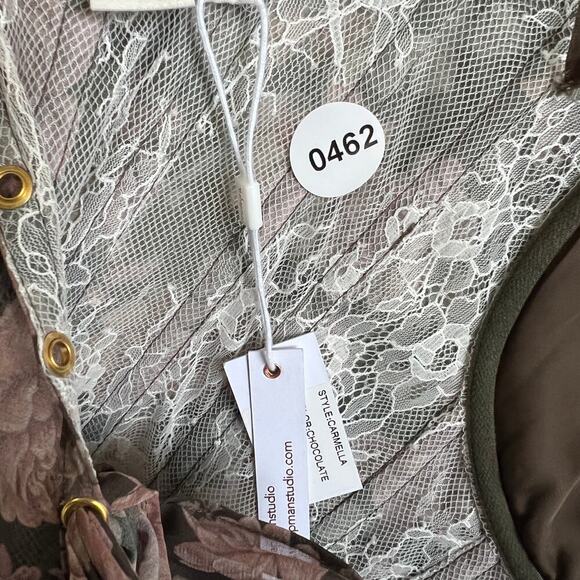 Anthropologie X V. Chapman Carmella Corset Side-Slit Chiffon Maxi Dress Size 8 - Picture 11 of 11